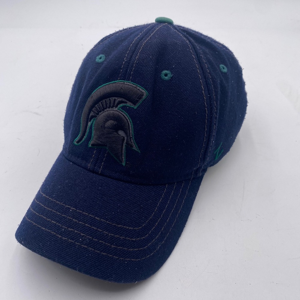MSU Michigan State Spartans Zephyr Hat Cap Mens S/M Navy Blue Embroidered Logo
